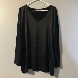Anne Klein Black Long Sleeve Top